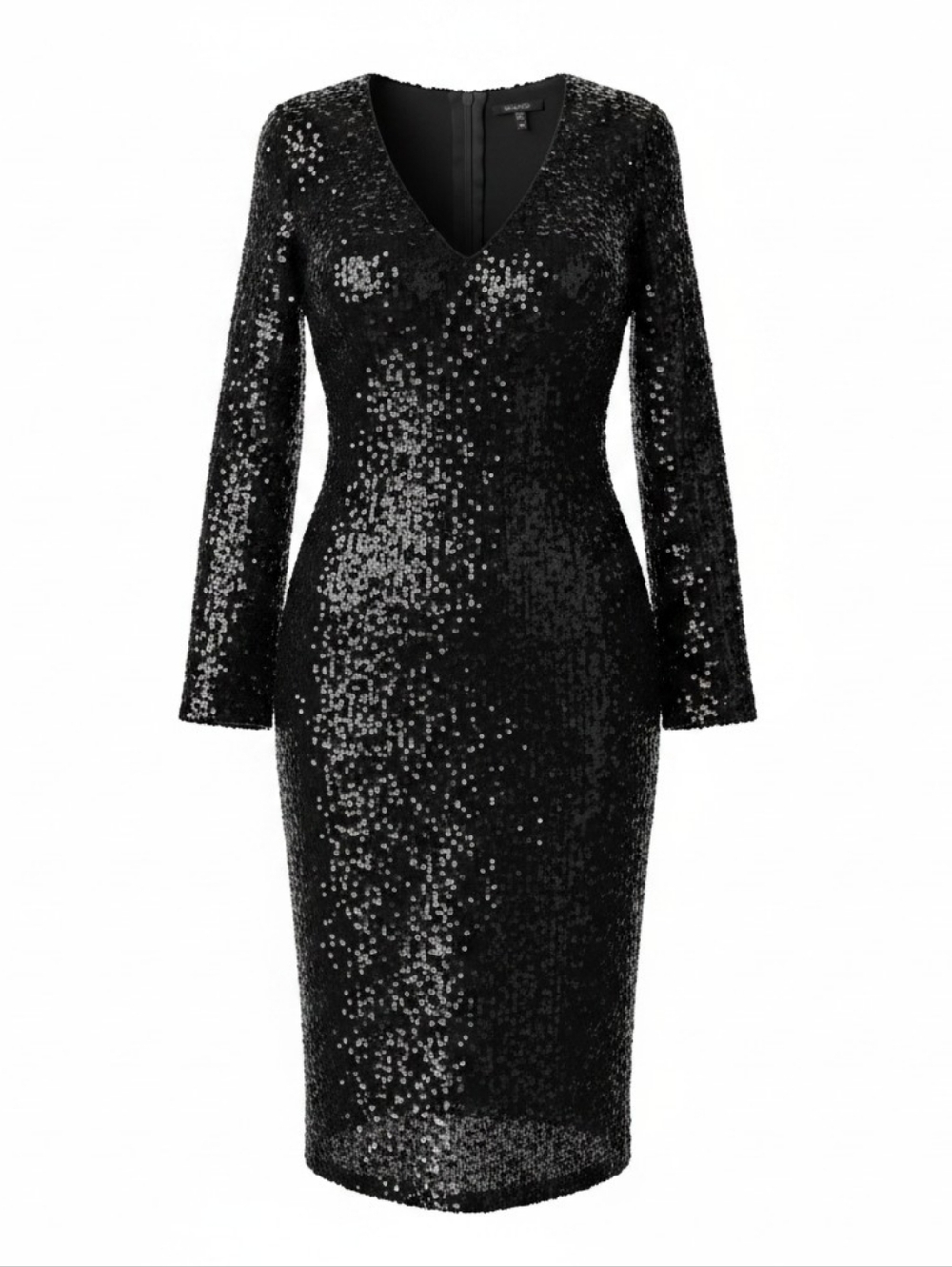 Good American black sequin long sleeve dress